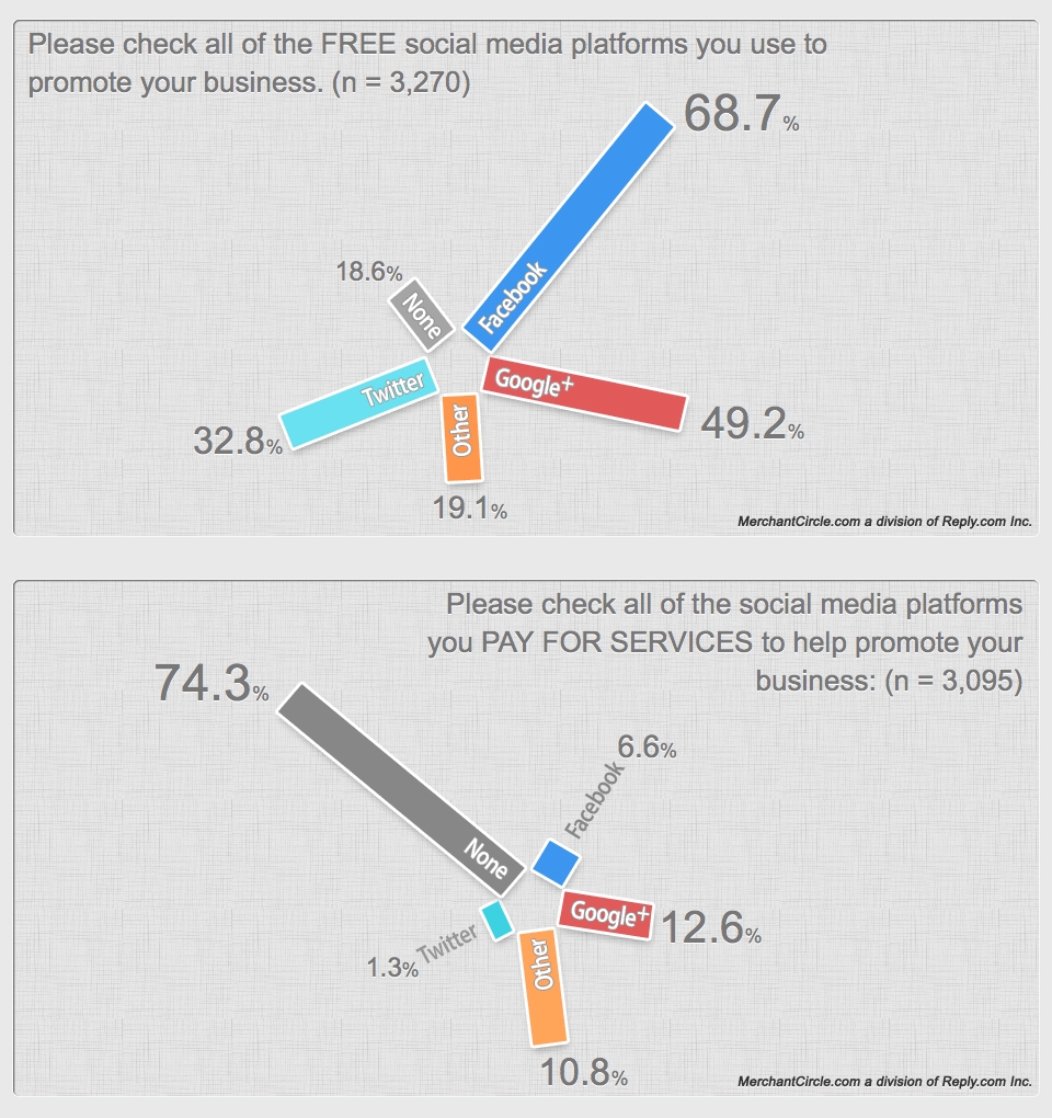 MerchantCircle Social Media Facebook Twitter Survey Small Business 